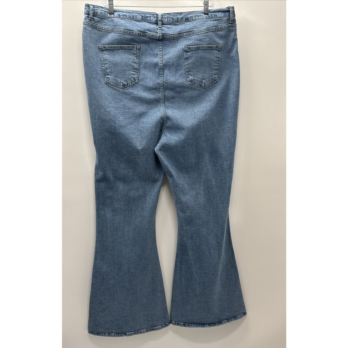 Boohoo Blue Jeans Women’s Plus Size 22 Flare Leg Bell Bottom 5 Pockets Casual