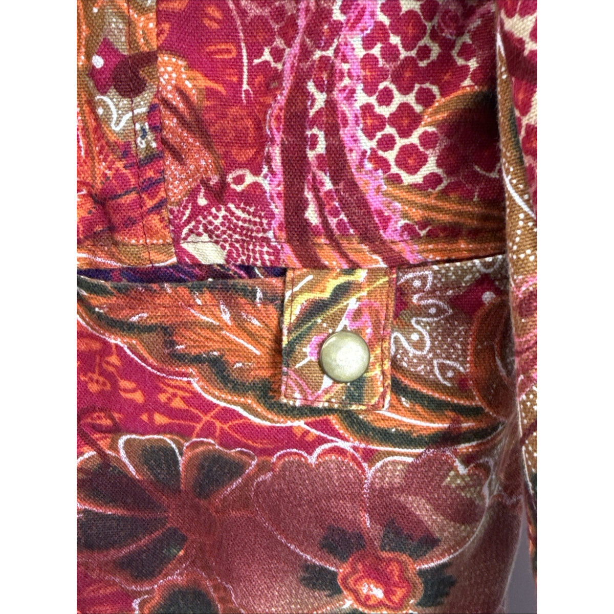Coldwater Creek Women's Petite PL Red Paisley Zip Jacket Pockets Short LS