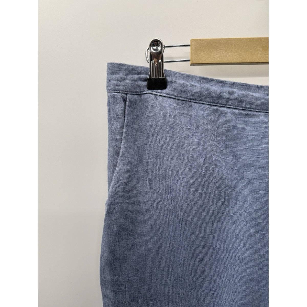 Peck & Peck Blue 100% Linen Straight Leg Pants Womens Lagenlook Coastal Size XL