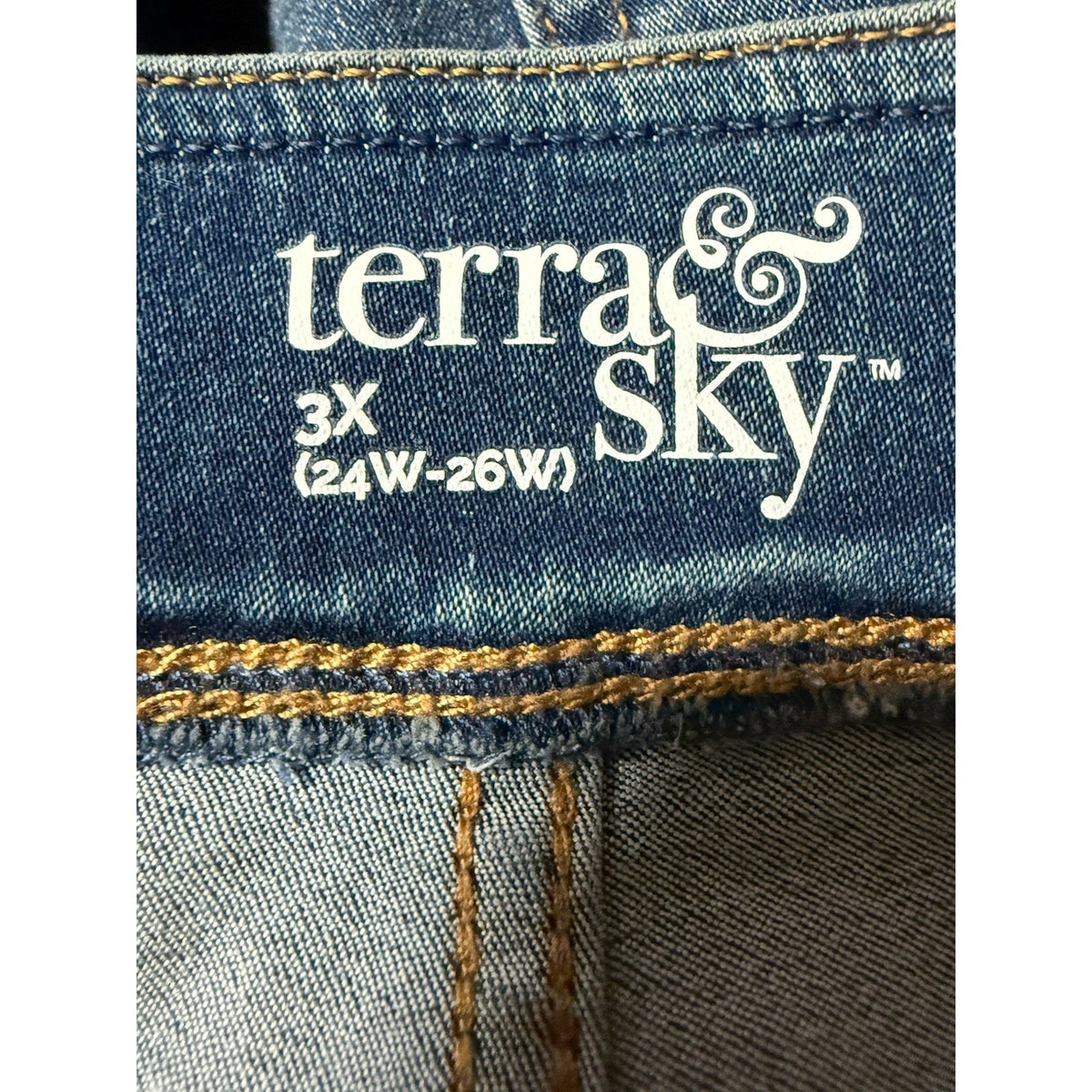 Terra & Sky Women Plus Size 3X High Rise Skinny Stretch Jeans Blue Denim Med