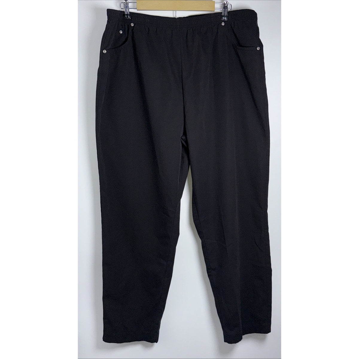 Bfa Women’s Pants Classic Black Pull On Size 2x Elastic Waist Pockets Casual
