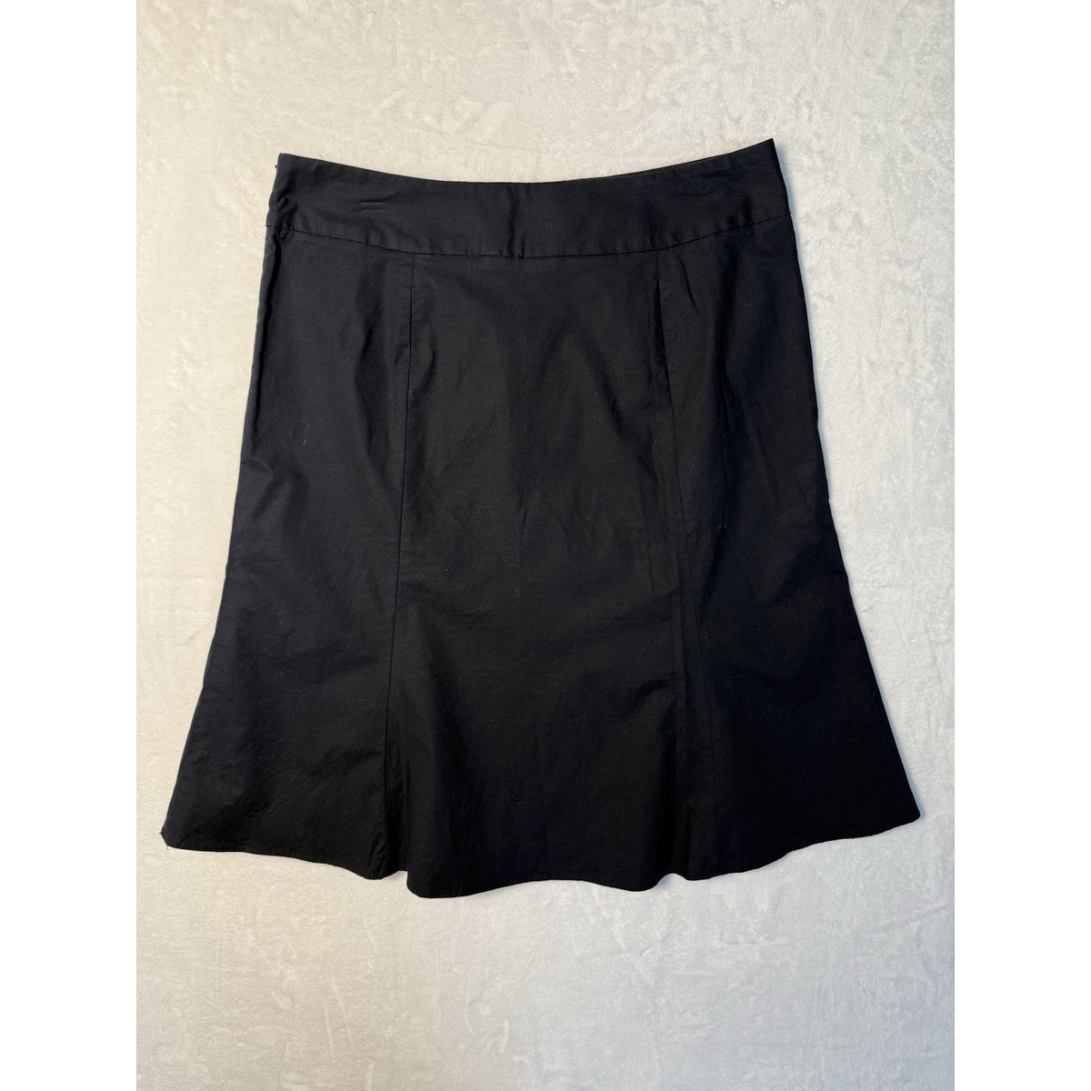 GAP Women Sz 8 Black A Line Skirt Stretch Cotton Knee Length Classic Lightweight