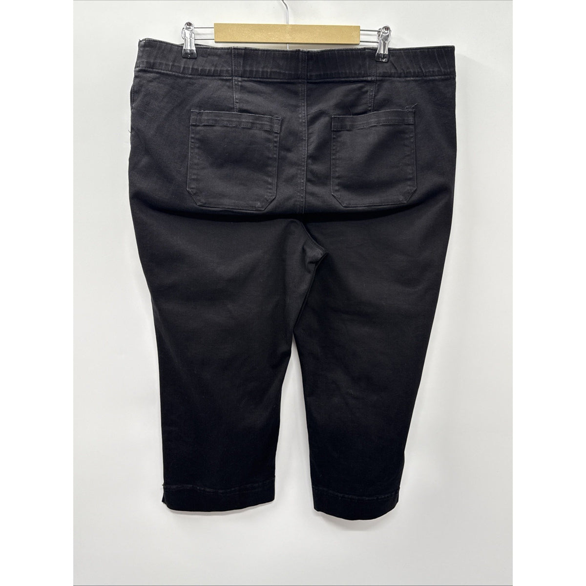 Westbound Black Denim Black Crop Jeans Women Pull On Plus Size 18W 22”inseam