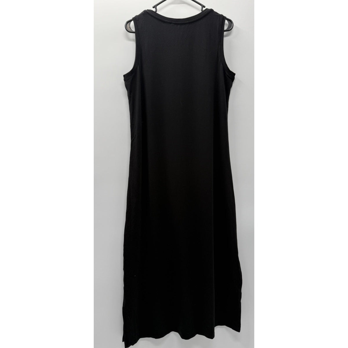 Isaac Mizrahi Live Black Sleeveless Midi Dress Petite Medium Side Slit Stretch