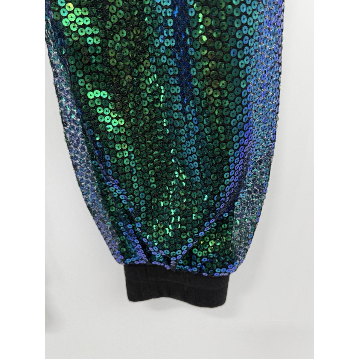 Ashley Stewart Sequin Jogger Pants Womens 18/20 Plus NWT Green Blue Sparkle