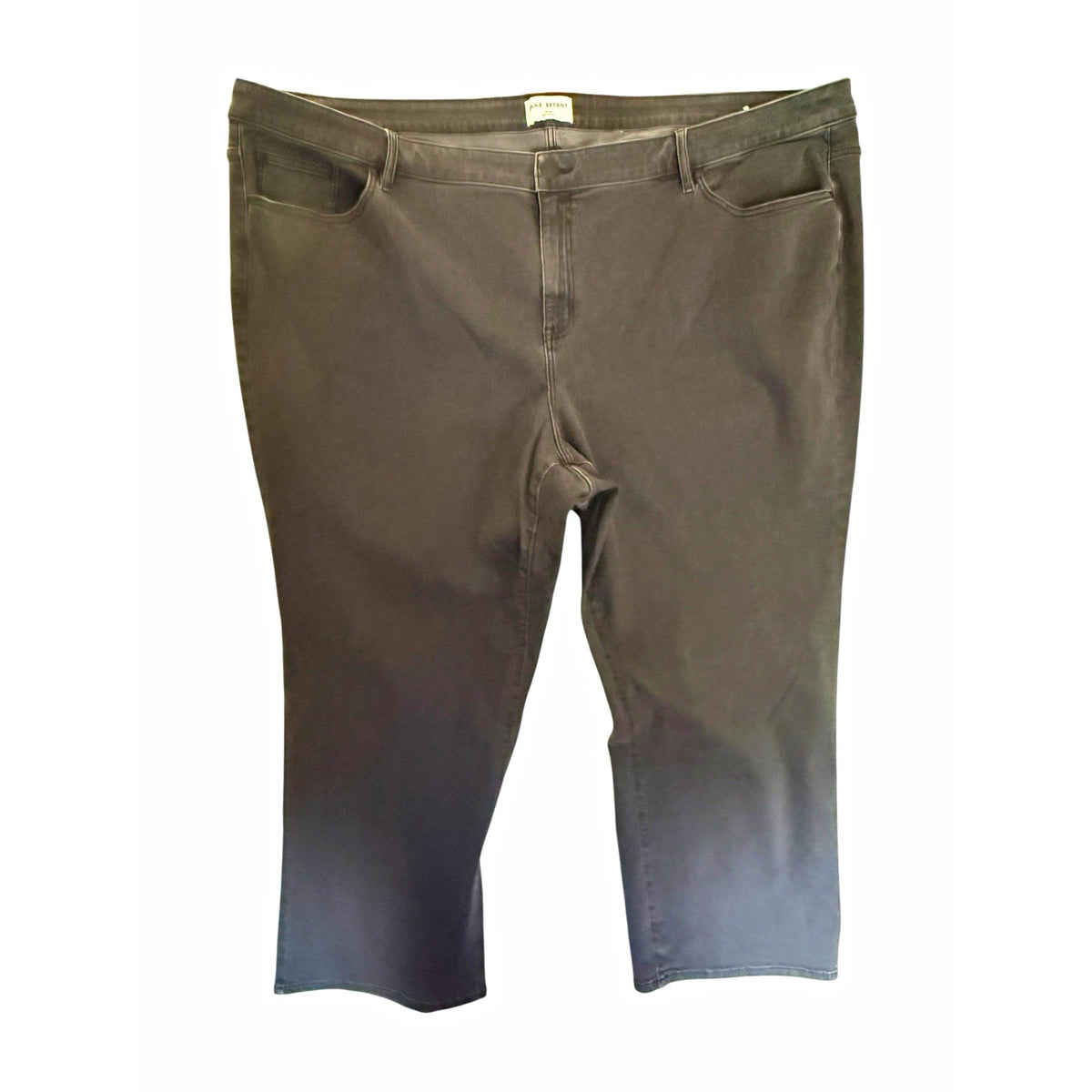 Lane Bryant Signature Fit Mid-Rise Charcoal Wash Straight Stretch Jeans