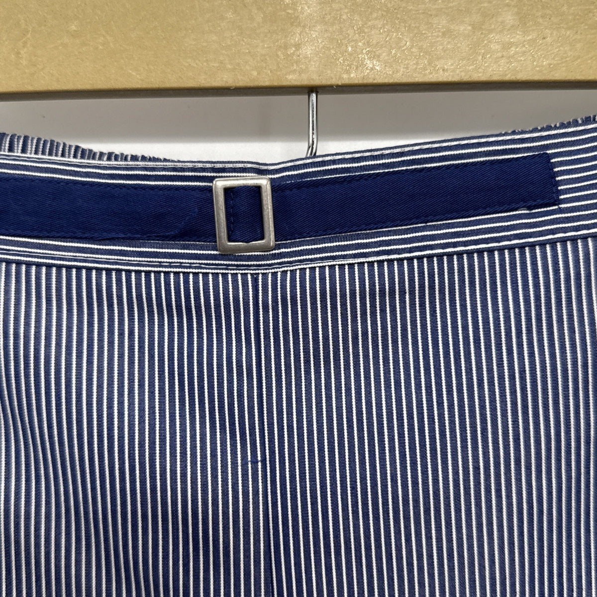 Alfred Dunner Capri Pants Women's 14 Blue White Striped Straight Leg Pull On
