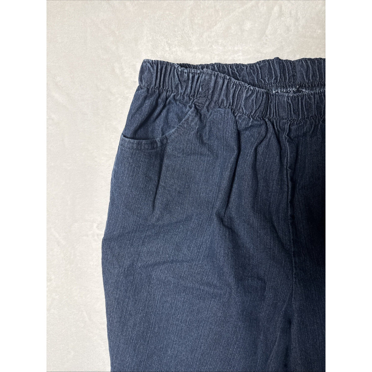 Chic Jeans Women Sz 16 Petite Denim Elastic Waist Pull On Straight Leg Stretch