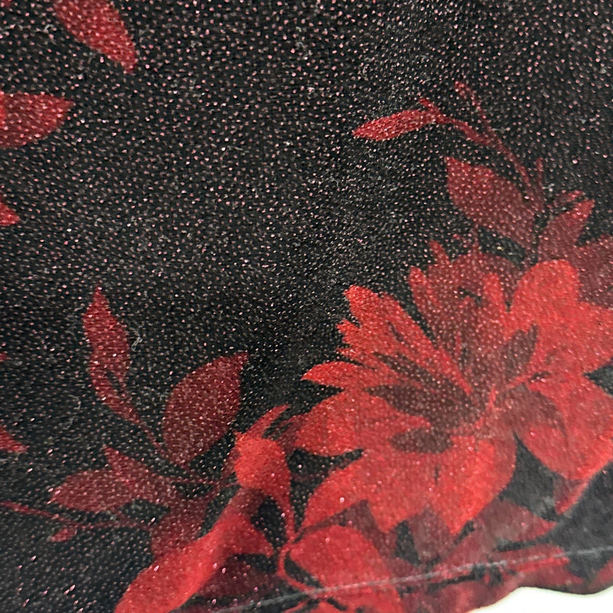 Floral Velvet Top Black Red Sparkly XL Dark Romantic Whimsigoth Fairy Grunge