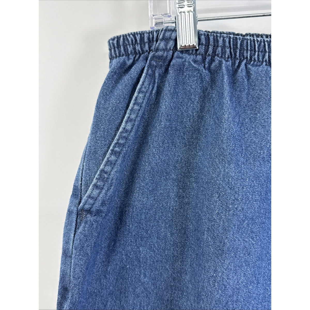 Chic Women's Size 18 Average Elastic Waist Pullon Blue Jeans Denim Pants