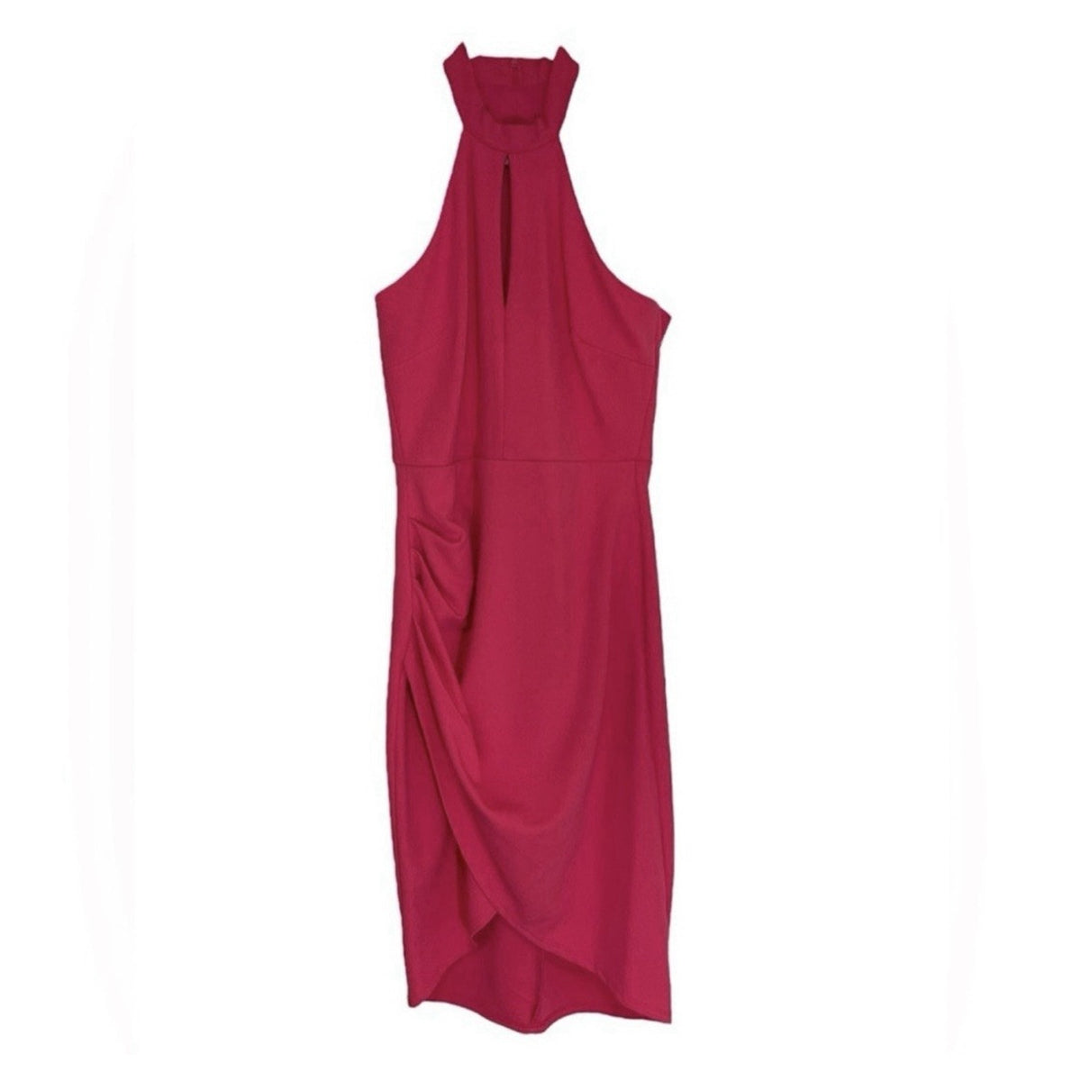Bisou Bisou faux wrap dress Womens Size 4 Halter Party NWT Pink Barbiecore