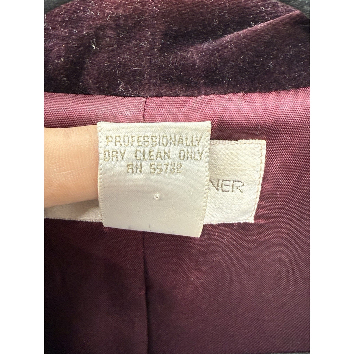 Casual Corner 100% Wool Blazer Jacket Size 16 Burgundy Velvet Trim Lined Career