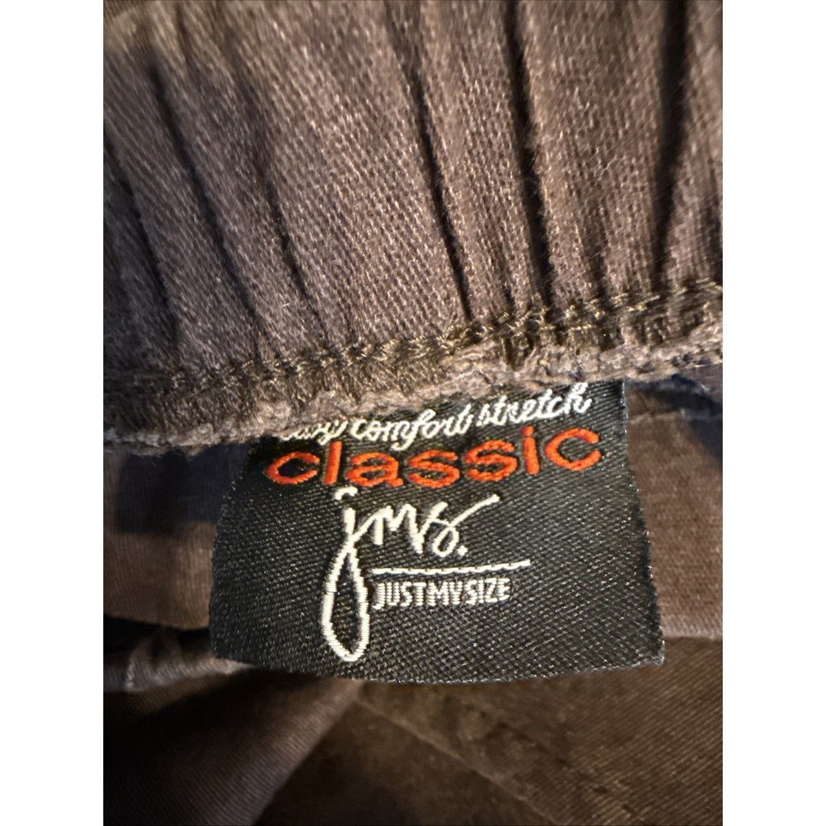 Just My Size Elastic Waist Pull-On Cotton Stretch Pants 2X Brown