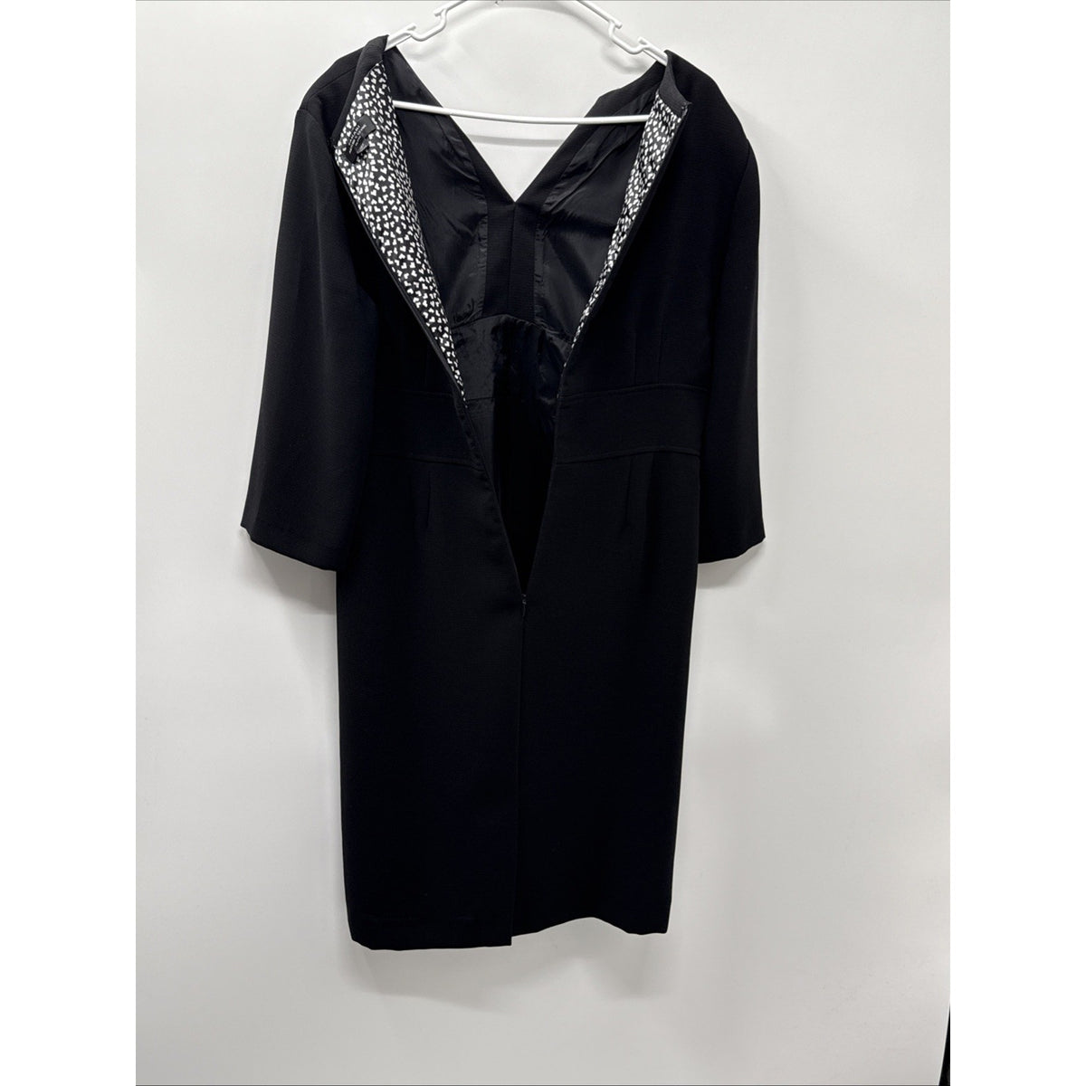 Tahari Dress Black Women’s Size 12 Petite 3/4 Sleeves Office Casual Fully Lined