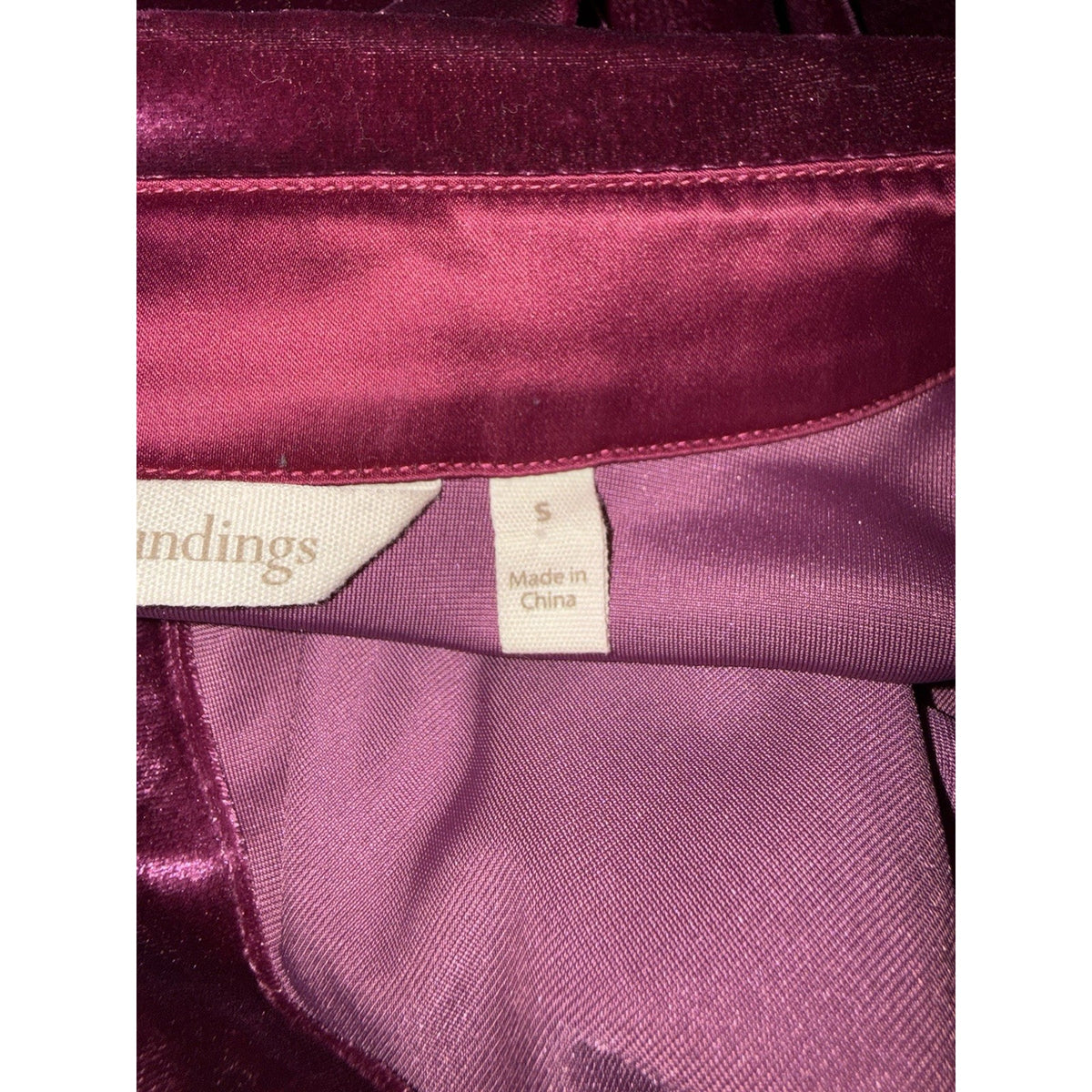 Soft Surroundings S Velvet Top Blouse Button Front Burgundy Stretch Soft