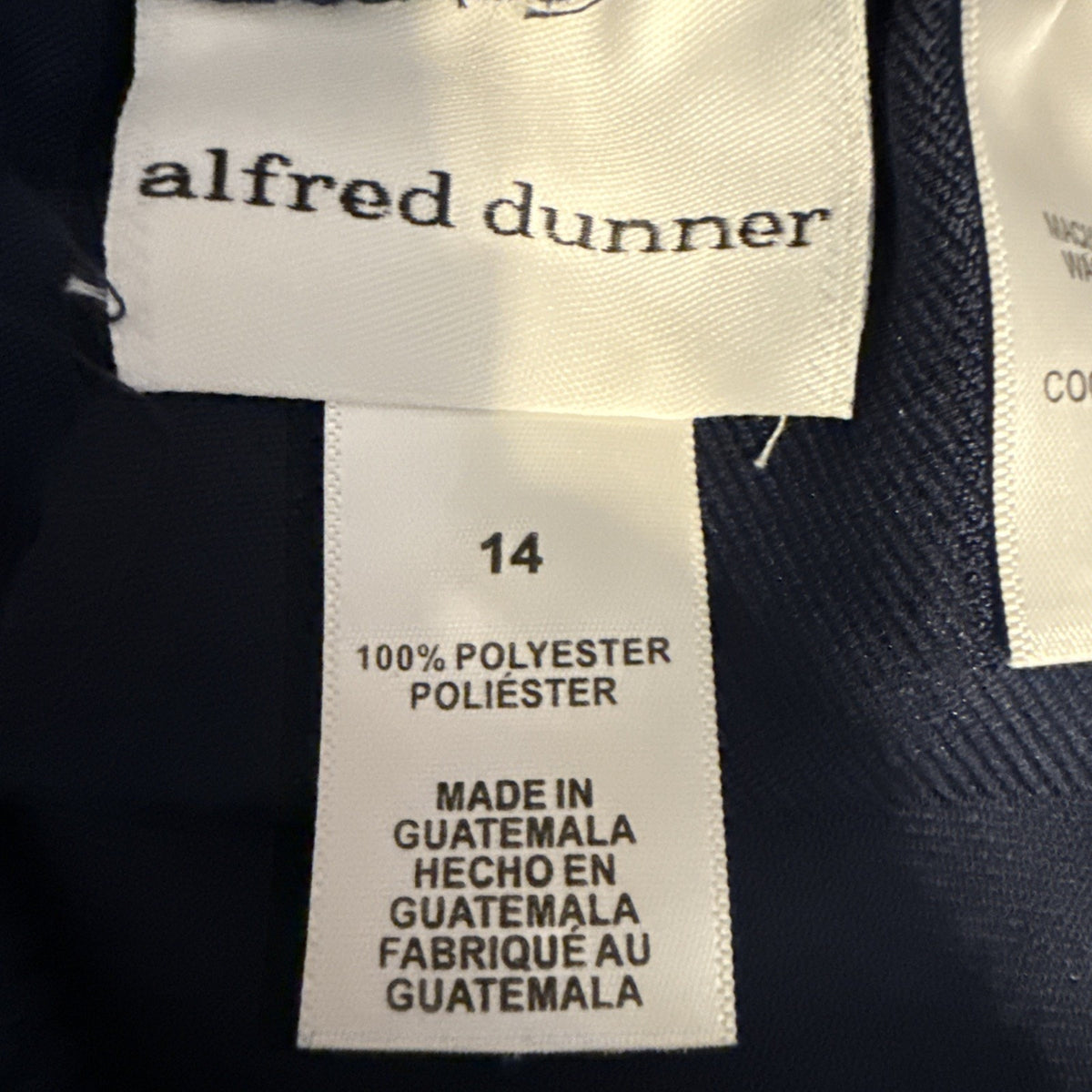 Alfred Dunner Navy Blue Elastic Waist Polyester Pants Women's Size 14