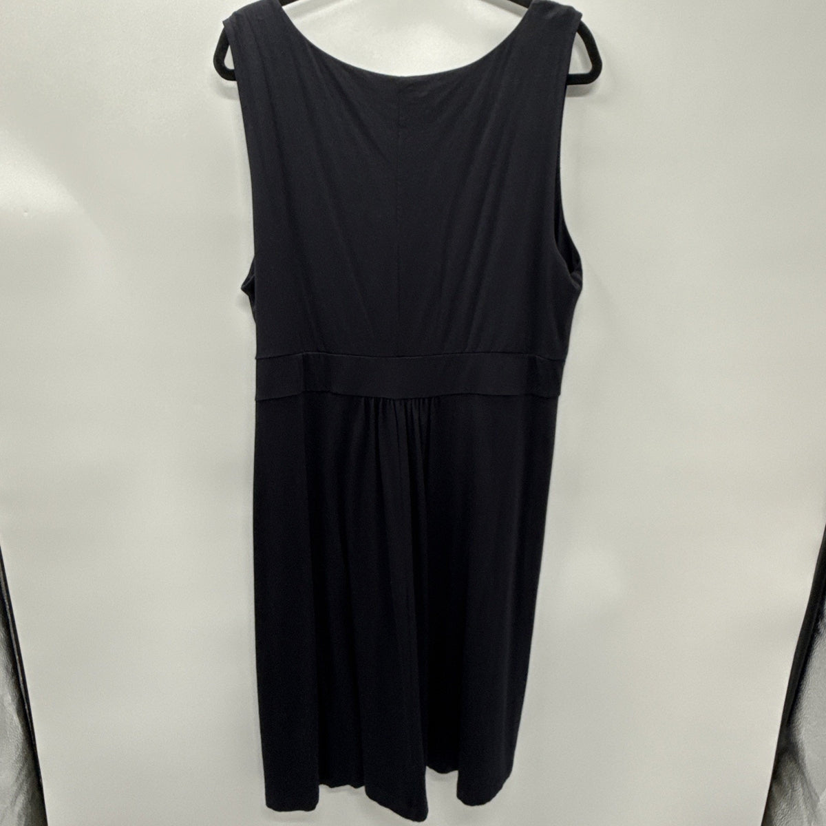 Lands’ End Plus Size 2X Faux Wrap Knit Dress Black Casual Sleeveless