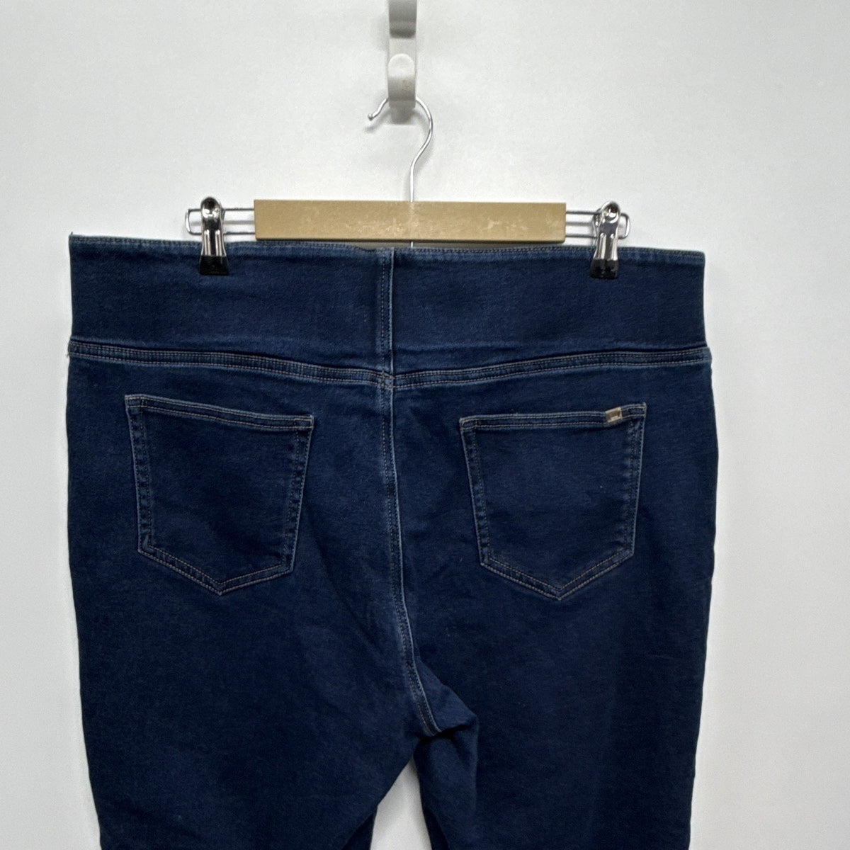 Dana Buchman Women XL Pull On Stretch Skinny Jeans Dark Wash Blue High Rise