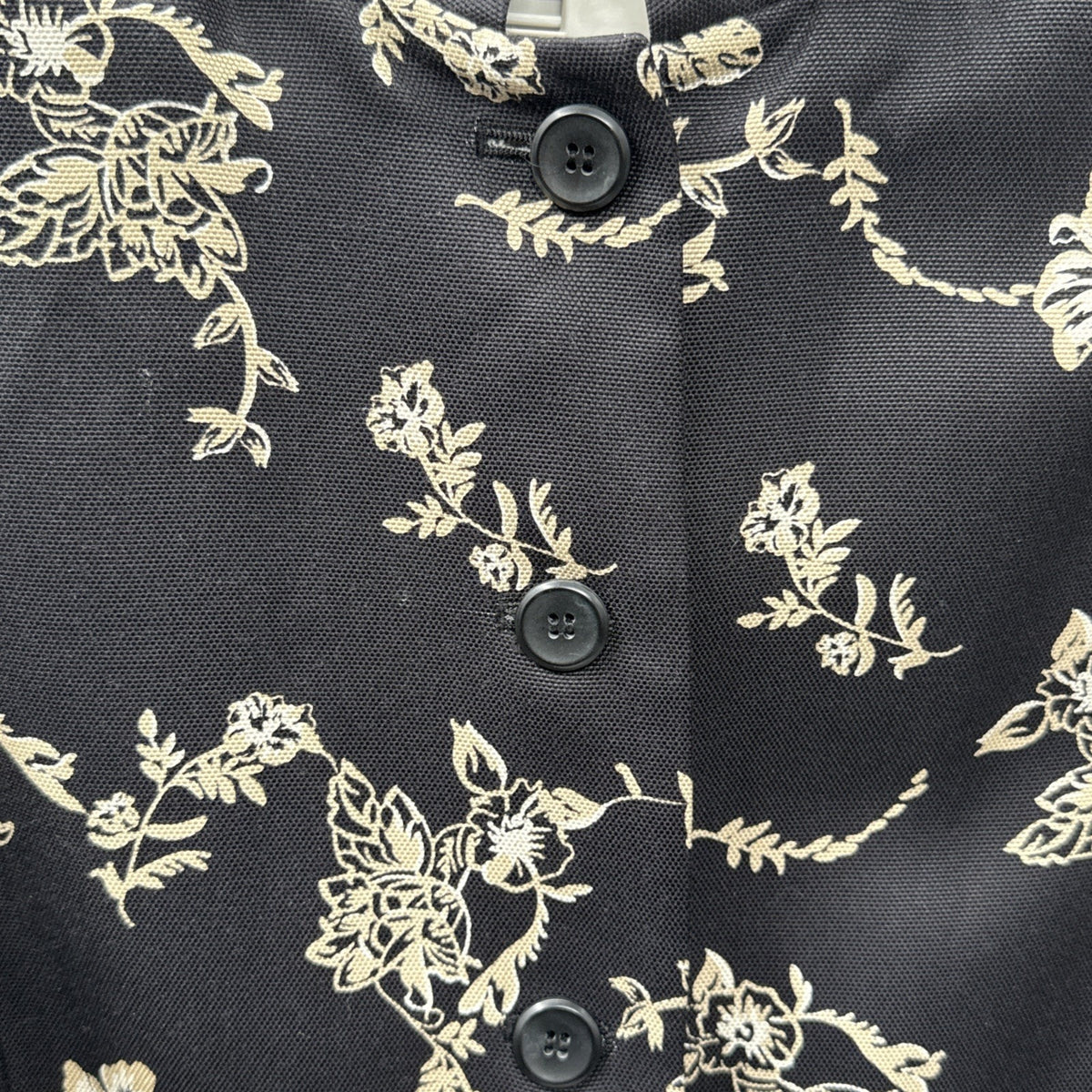 Charter Club Woman 18W 100% Silk Floral Blazer Jacket Black Career Office Plus