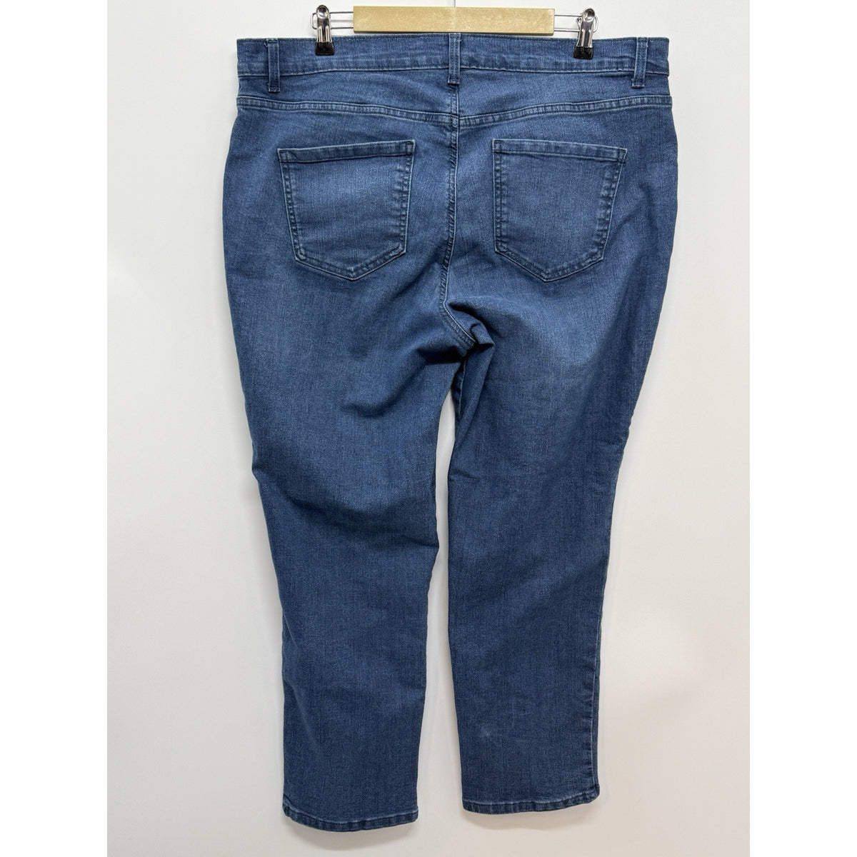 Gloria Vanderbilt Women 18W Blue Stretch Denim Jeans High Rise Slim Fit 5-Pocket