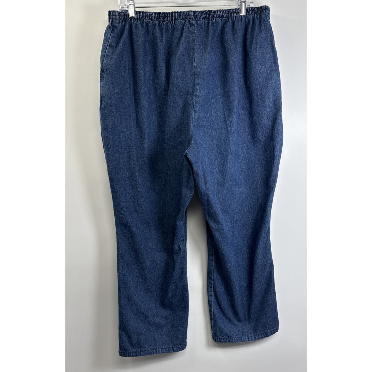 Chic Women's Size 18 Average Elastic Waist Pullon Blue Jeans Denim Pants