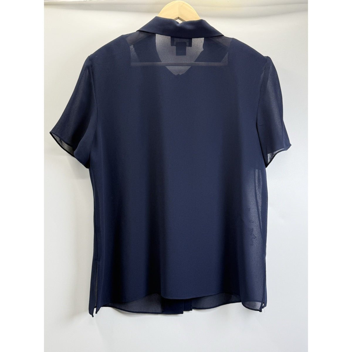 Virgo Sheer Floral Dragonfly Blouse Womens 14 Navy Beaded Y2K Fairycore Mesh Top
