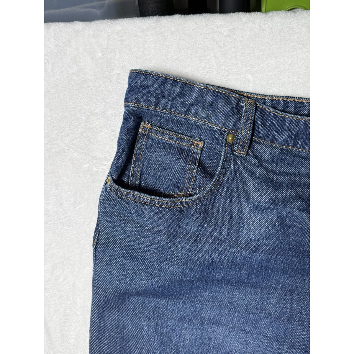 Divided H&M Womens Size 20 Wide Baggy Leg Crop Jeans Blue High Rise Denim
