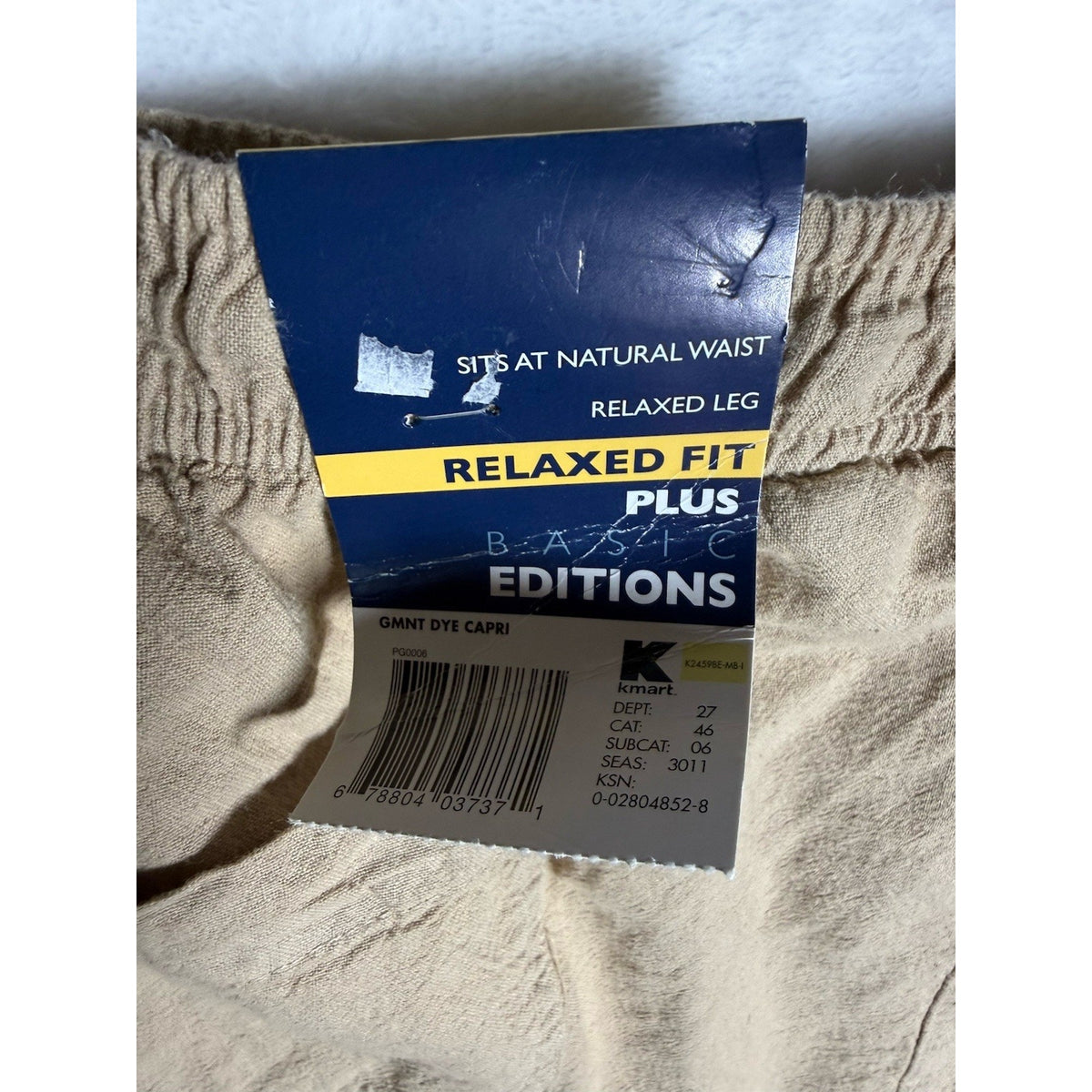Basic Editions Womens 2X Khaki Cargo Shorts Elastic Waist Cotton Relaxed NWT