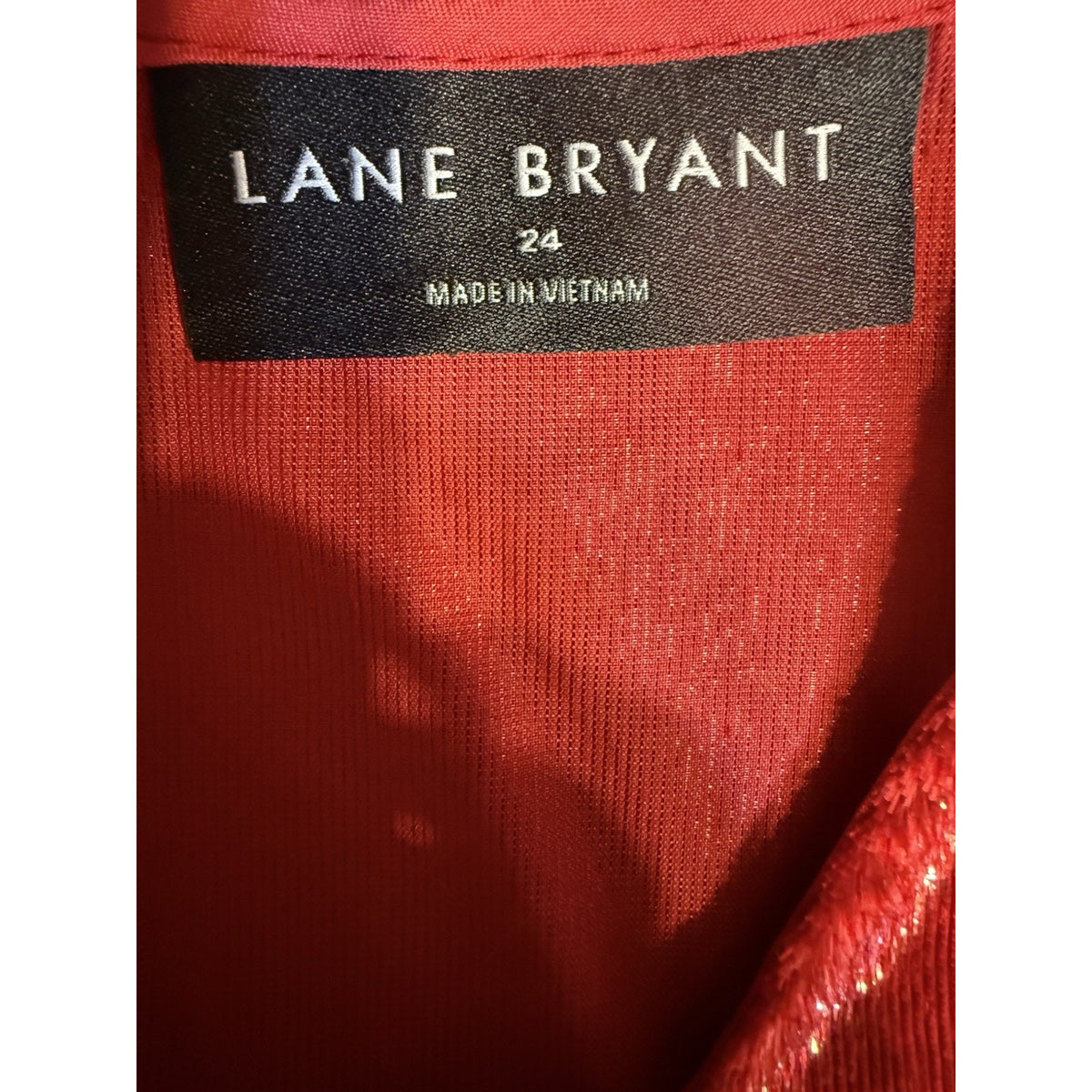 Lane Bryant Red Velvet Short Sleeve Women’s Blouse Top Size 24 Stretch