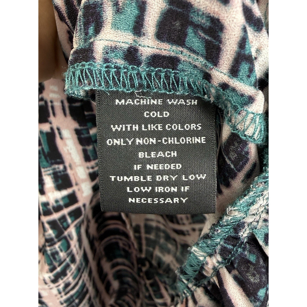 Investments Womens Small Abstract Print Peplum Tunic Blouse 3/4 Sleeve