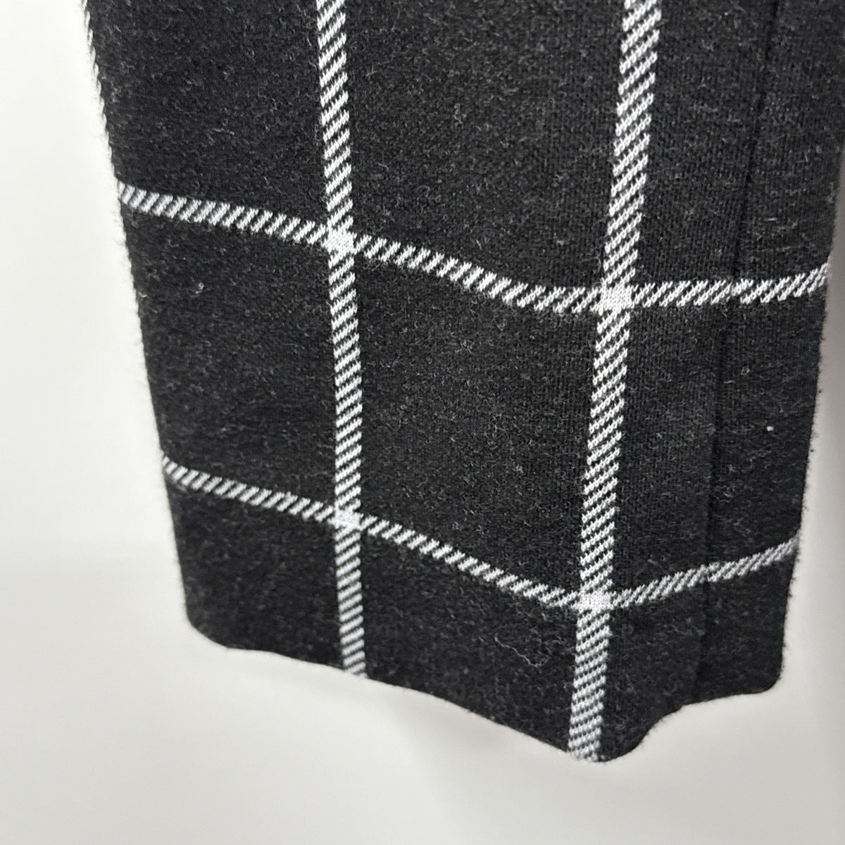 Anne Klein Boyfriend Windowpane Open Front Blazer Women’s Size Small 3/4 Sleeve