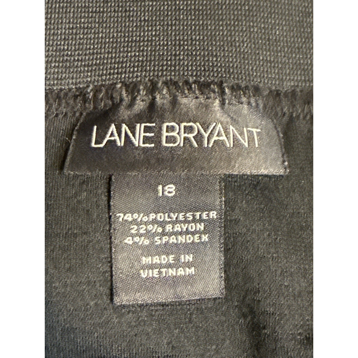 Lane Bryant Size 18 Black A-Line Knit Skirt Side Zip Stretch