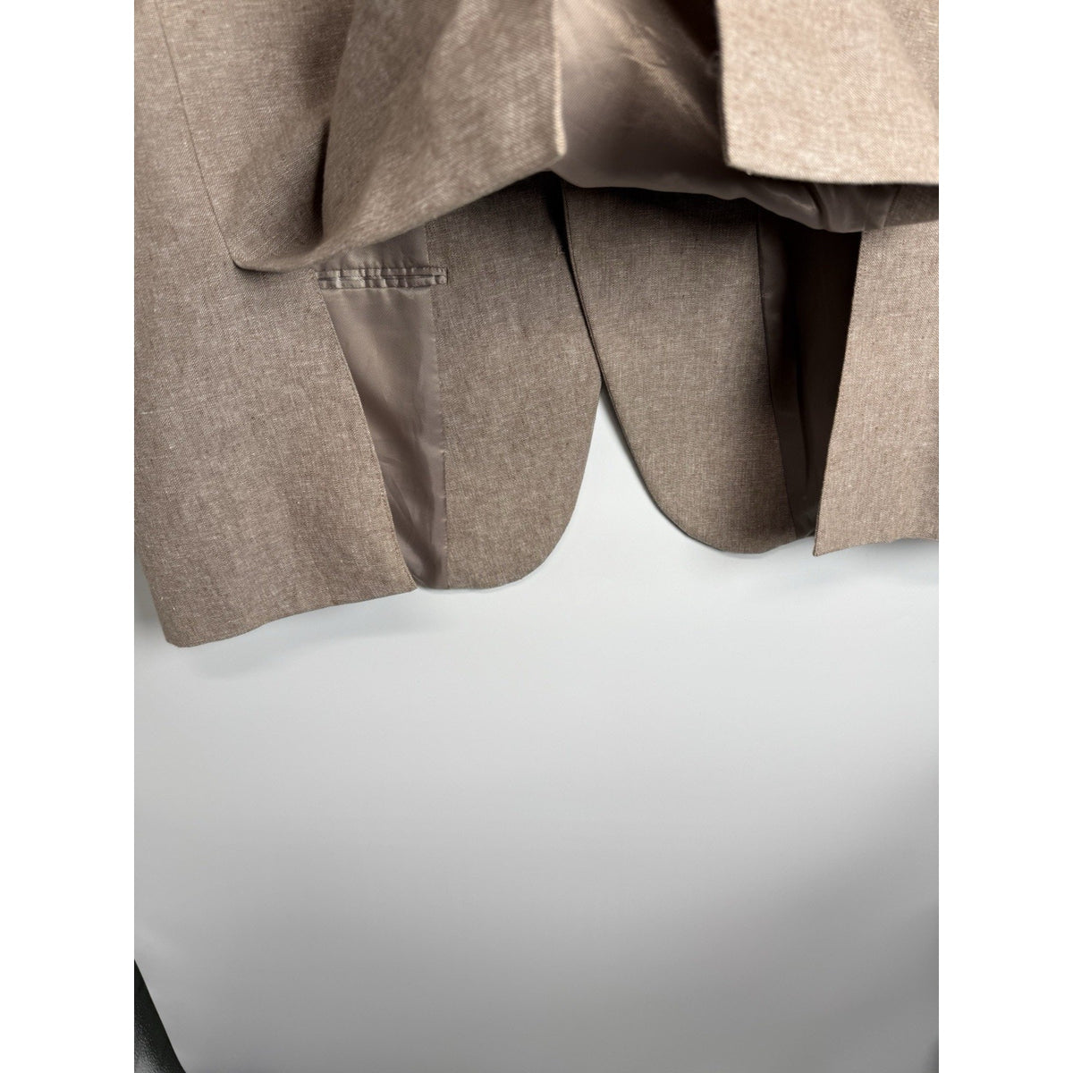 Stafford Linen Blend Sport Coat 50R Tan Classic Fit Blazer 2 Button Tailored