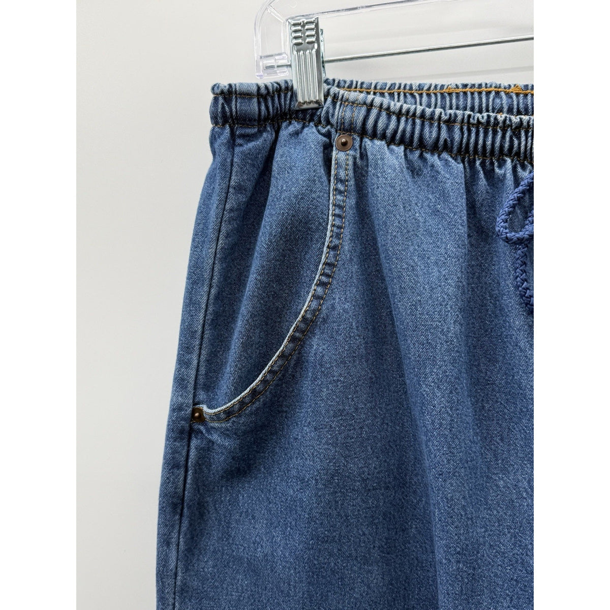 Bobbie Brooks Pull On Denim Jeans Womens 16W Elastic Waist Relaxed Comfort