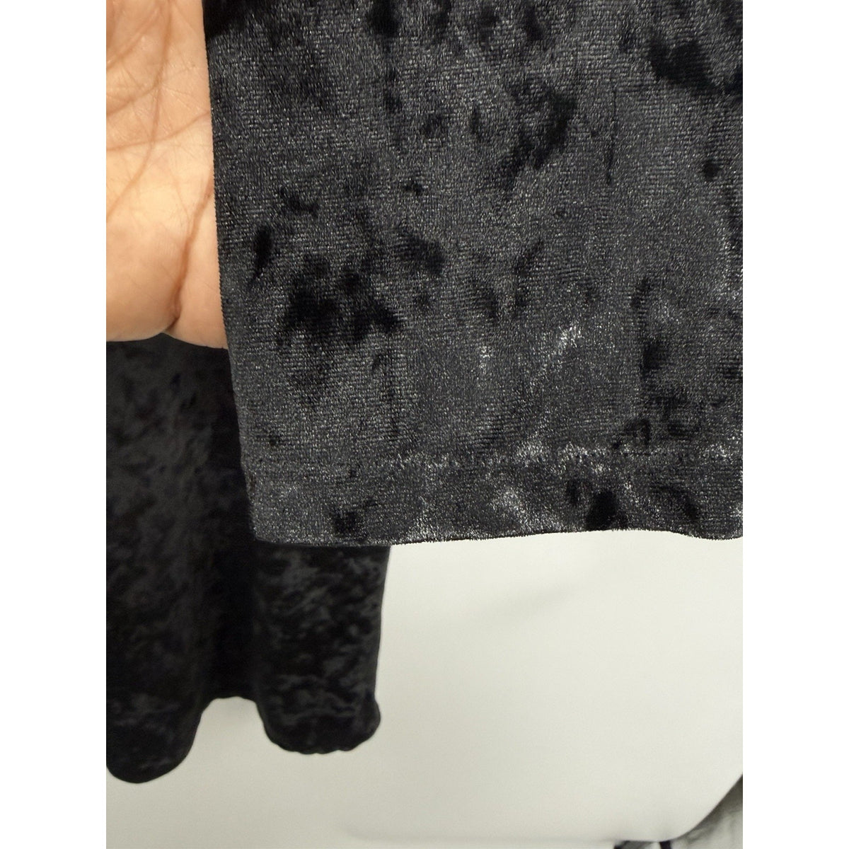 Mossimo Supply Co. Womens Black Velvet A-Line Dress Keyhole Ruffle Sleeve XL