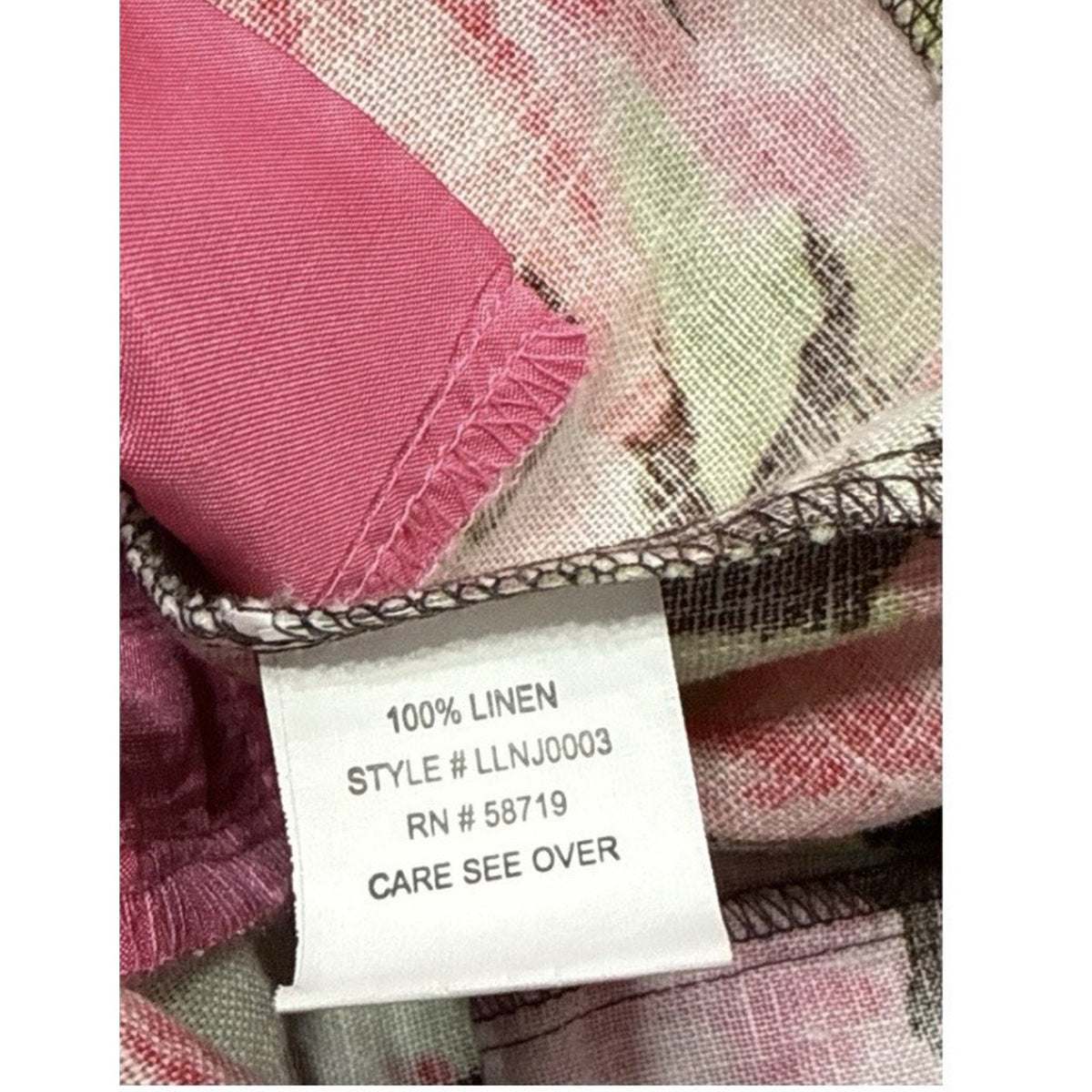 Choices Woman 2X Floral Linen Blazer – Pink Green White – Lightweight 100% Linen