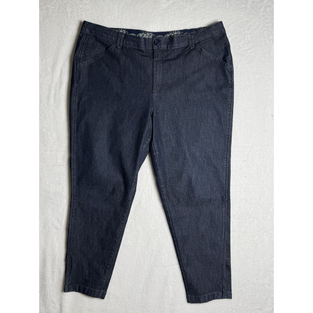 Riders by Lee Women’s 18M Dark Wash Stretch Denim Capri Pants Zip Hem Pockets