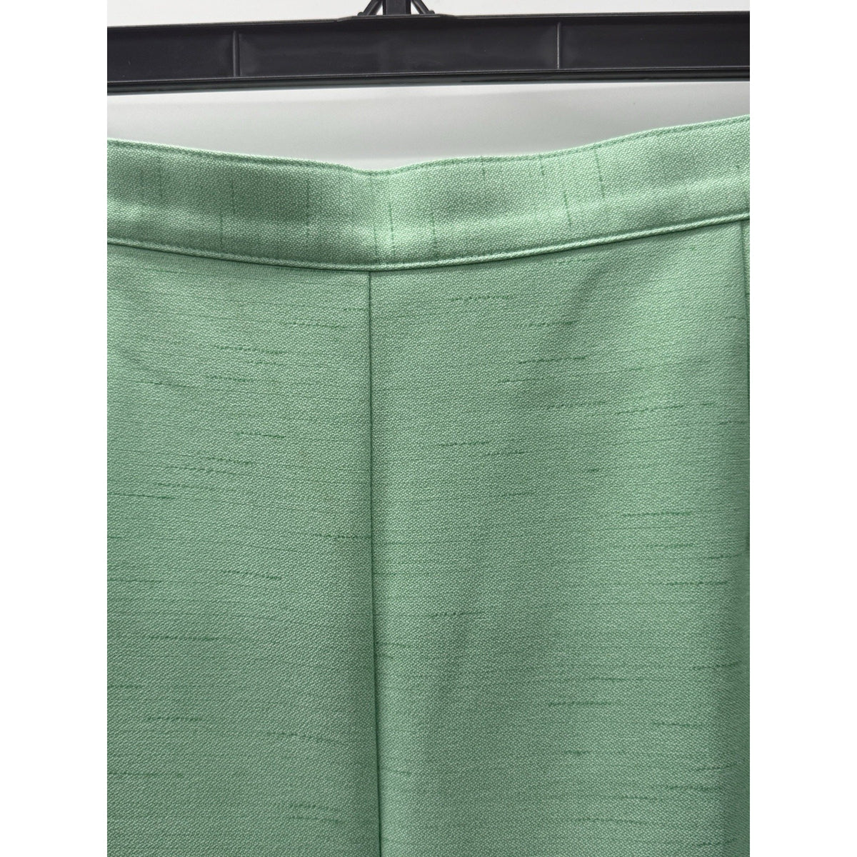 Alfred Dunner Women's 16 W Green Straight Leg Pants Pull On Elastic Waist Flat