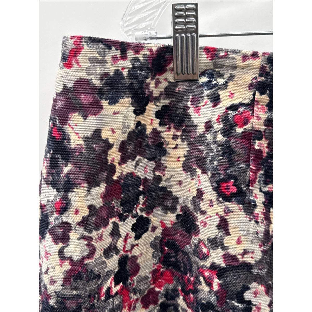 Talbots Purple Pink Gray Floral Pencil Skirt Career Womens Size 20W Back Zipper