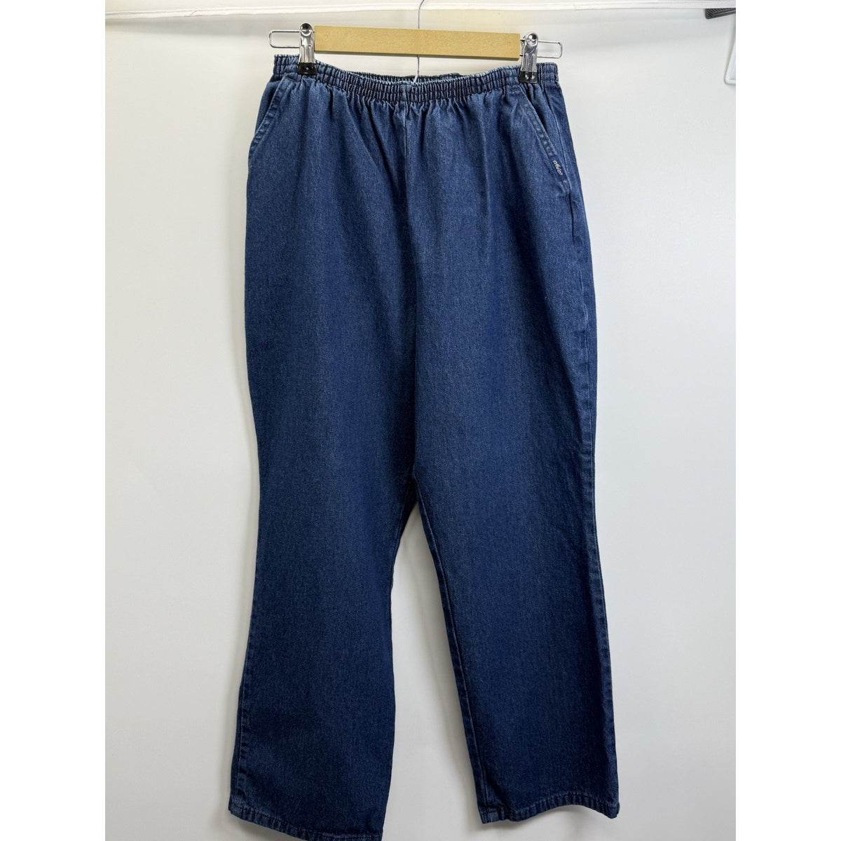 Vintage Chic Jeans Womens 12P Blue High Rise Relaxed Tapered Pull On Pants
