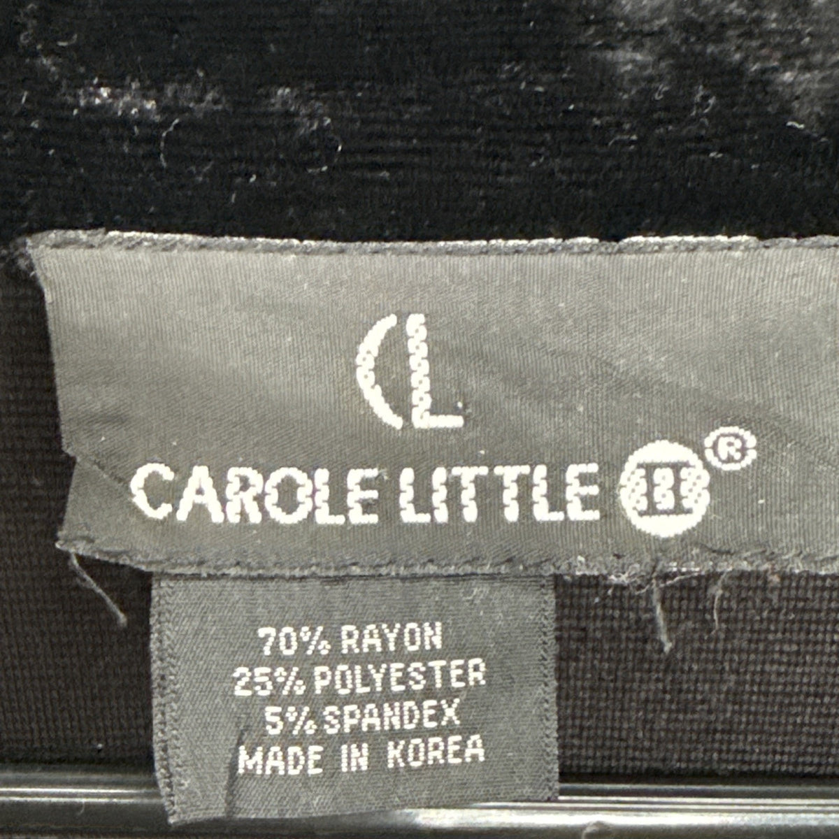 VTG Carole Little Black Button-Front Jacket Pockets Mid-Length 1X-2X?