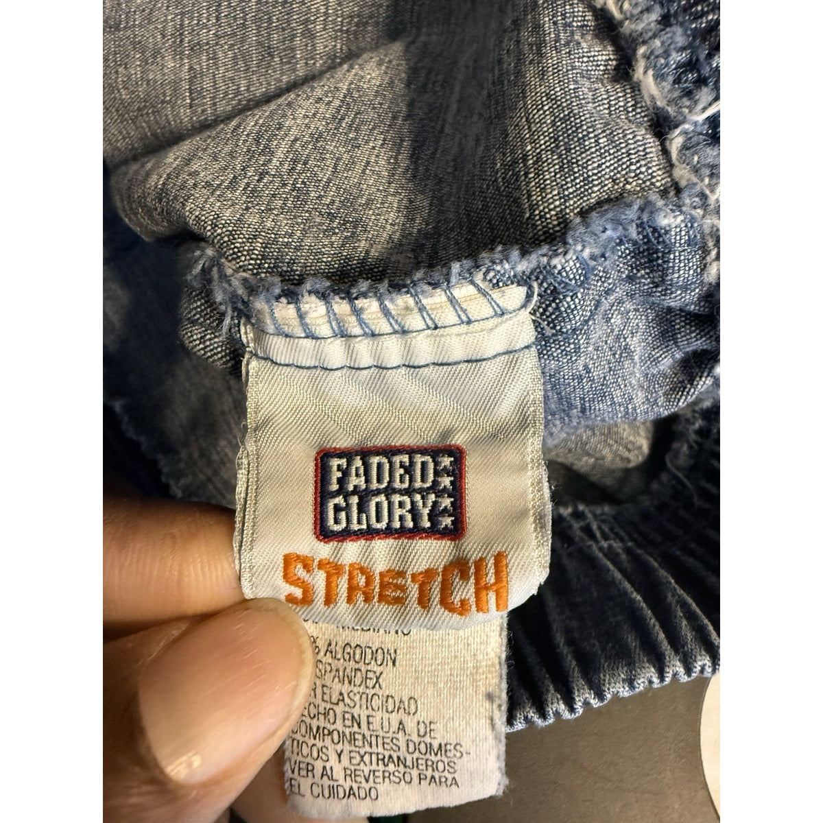 Faded Glory Women’s Medium Pull On Stretch Denim Pants Elastic Waist 28 Inseam