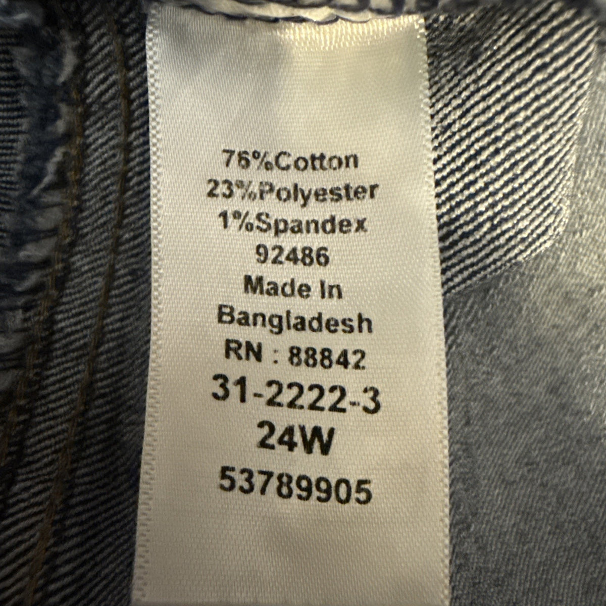 Woman Within Jean 24” Inseam Crop Pants, Blue Denim Sz 24W 5 Pocket Stretch