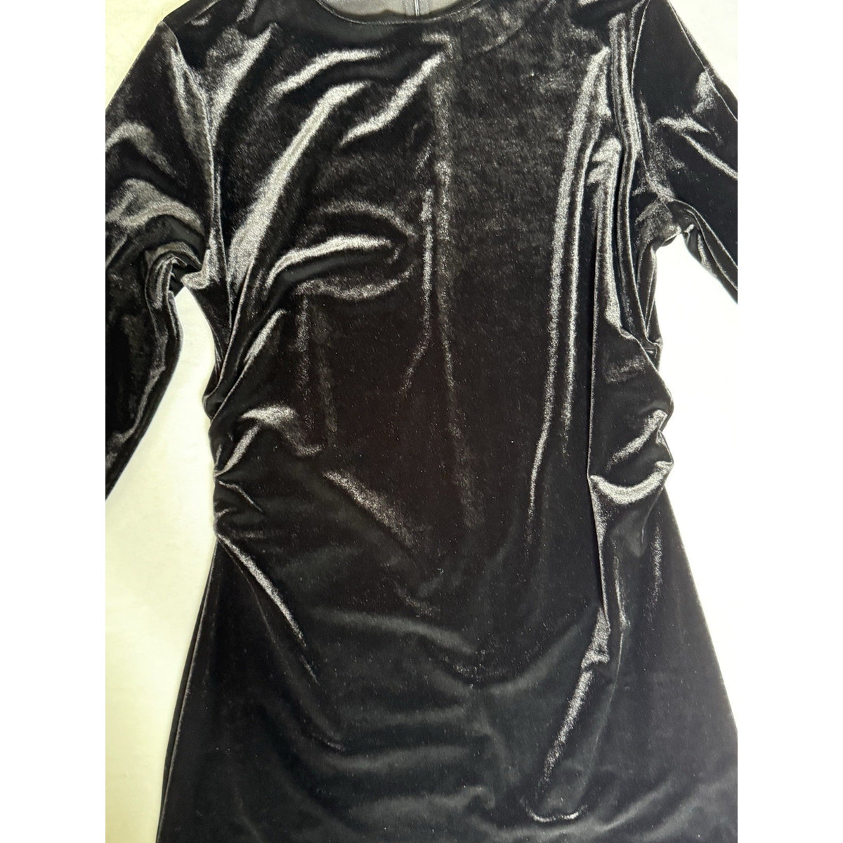 H&M Black Velvet Mini Dress XL Long Sleeve Goth Witchy Dark Romantic Holiday