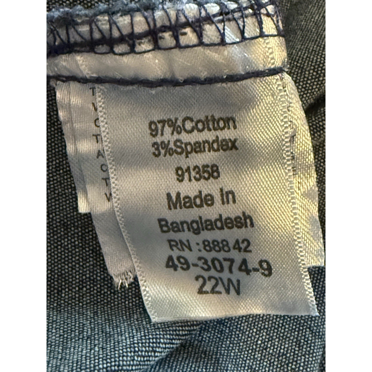 Denim 24/7 Jeans Capris Pull On Elastic Waist Plus Size 22W Casual Stretch