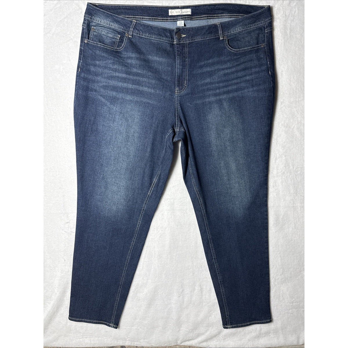 Cato Jeans Women Plus Size 24W Curvy Dk Wash 5 Pocket Straight Leg
