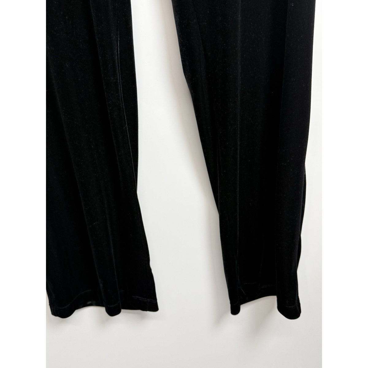 Worthington Pants Large Tall Black Wide Leg High Rise Velvet Stretch Pull On
