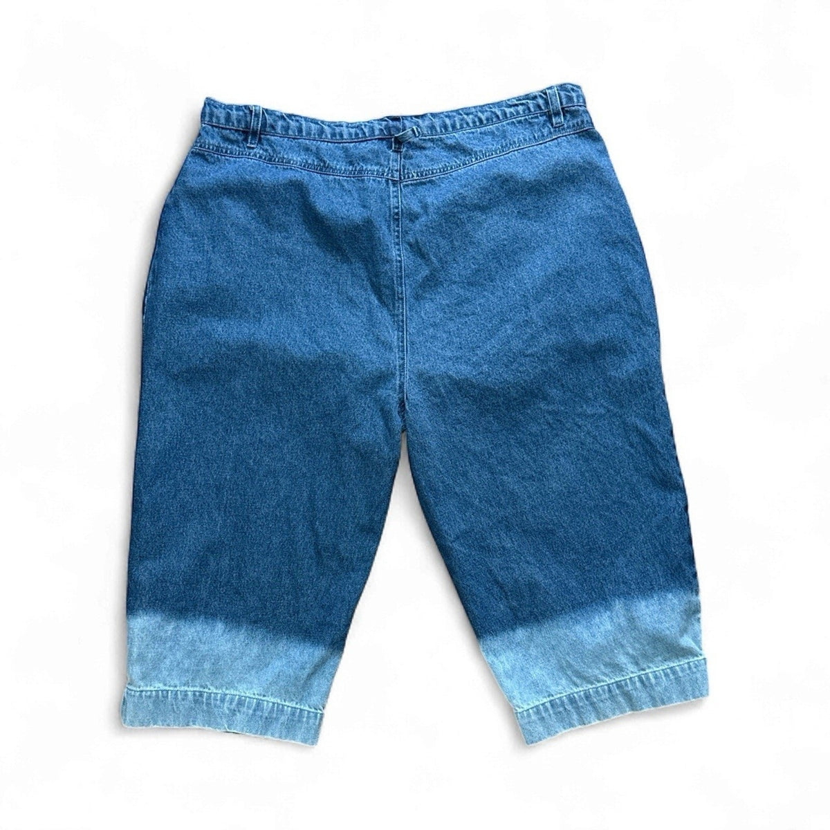 Erica Brooke Plus 18 High Rise Denim Capris Ombre Hem Zip Fly Cotton Pants