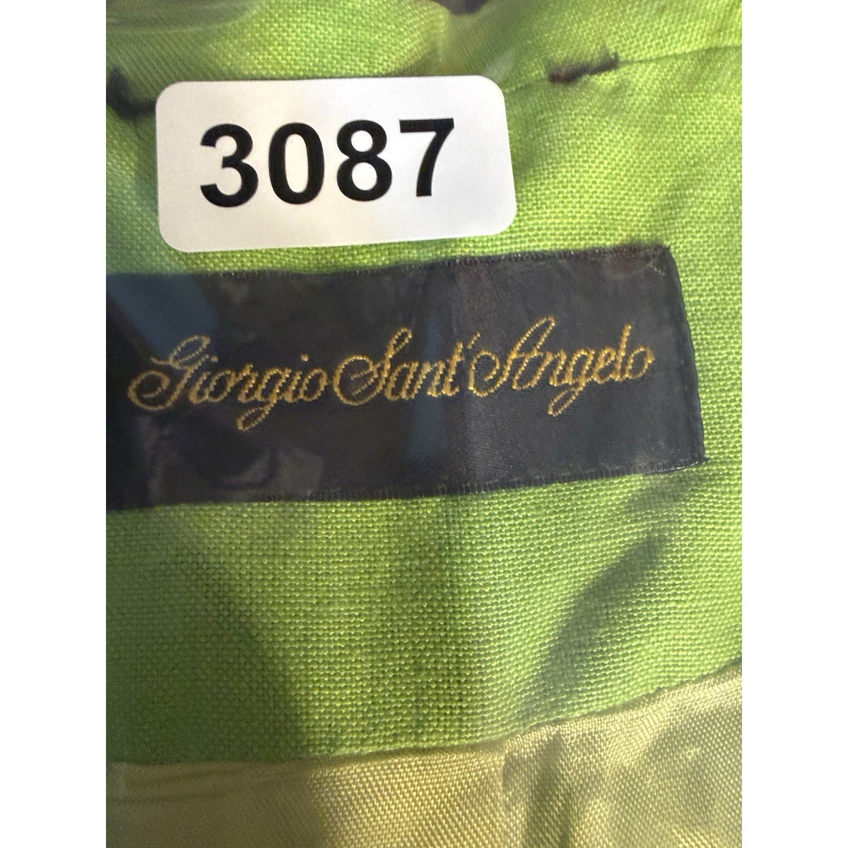Giorgio Sant’Angelo Lime Green Linen Blazer Jacket Sz 10 Statement