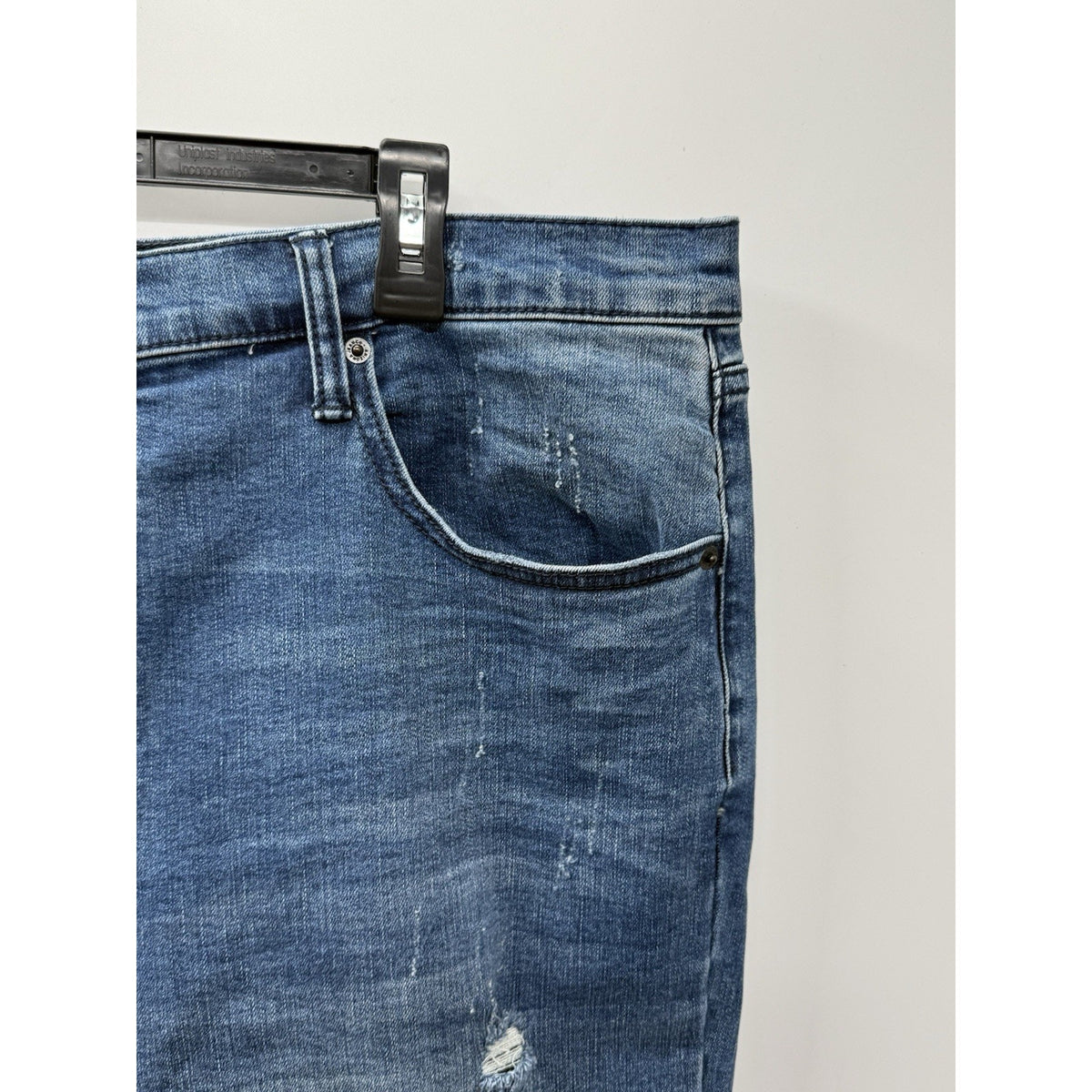 Arizona Jean Co Mens Jeans 40x36 Relaxed Straight Stretch Distressed Medium Wash
